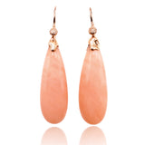 18 kt rose gold earrings with pink opal