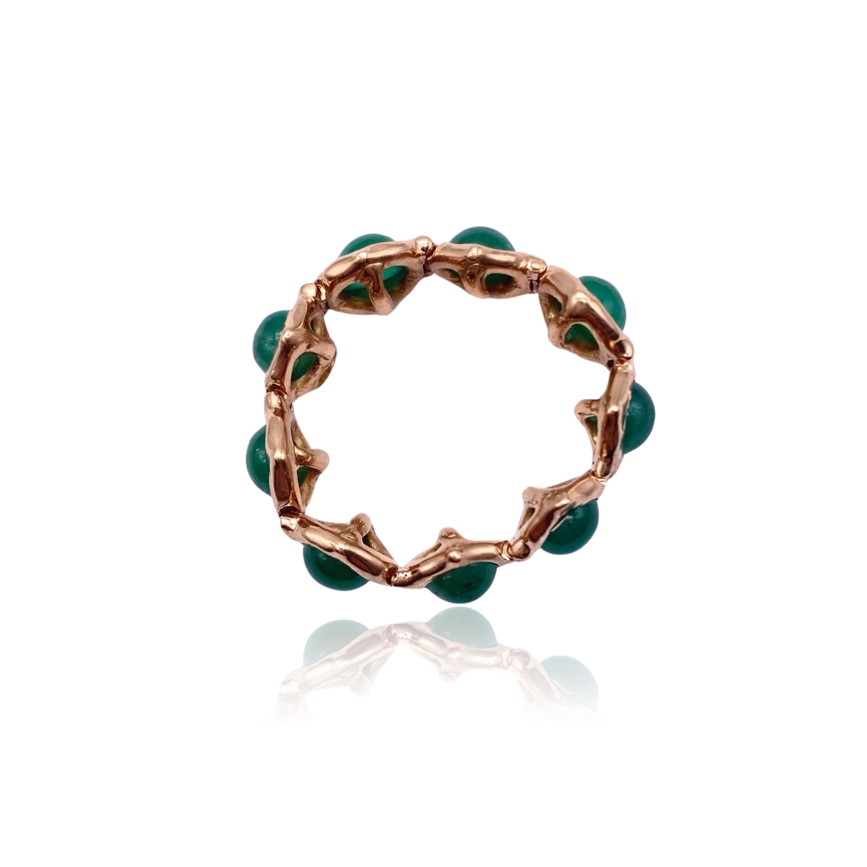 Emeralds 18k Gold Tennis Ring