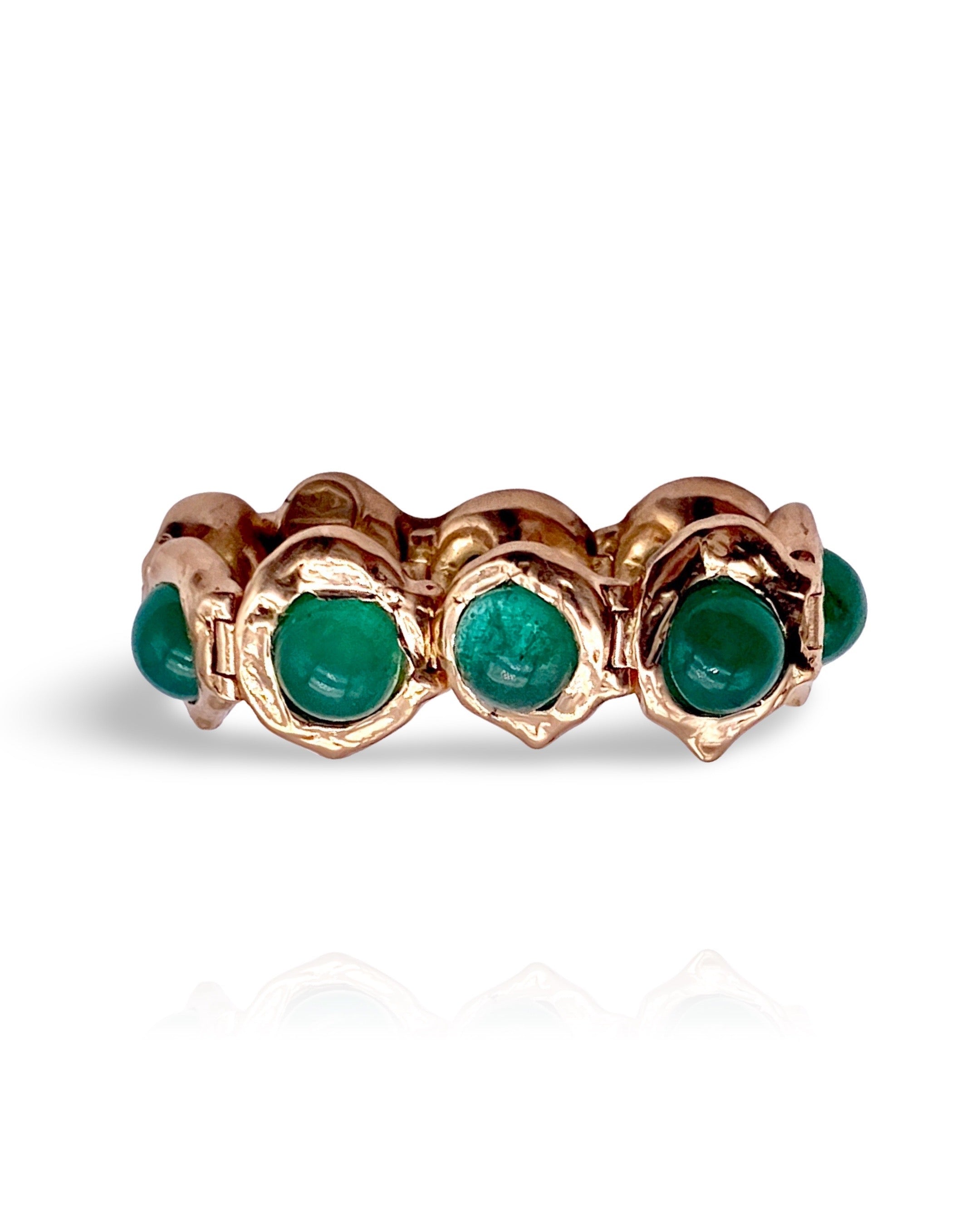 Emeralds 18k Gold Tennis Ring