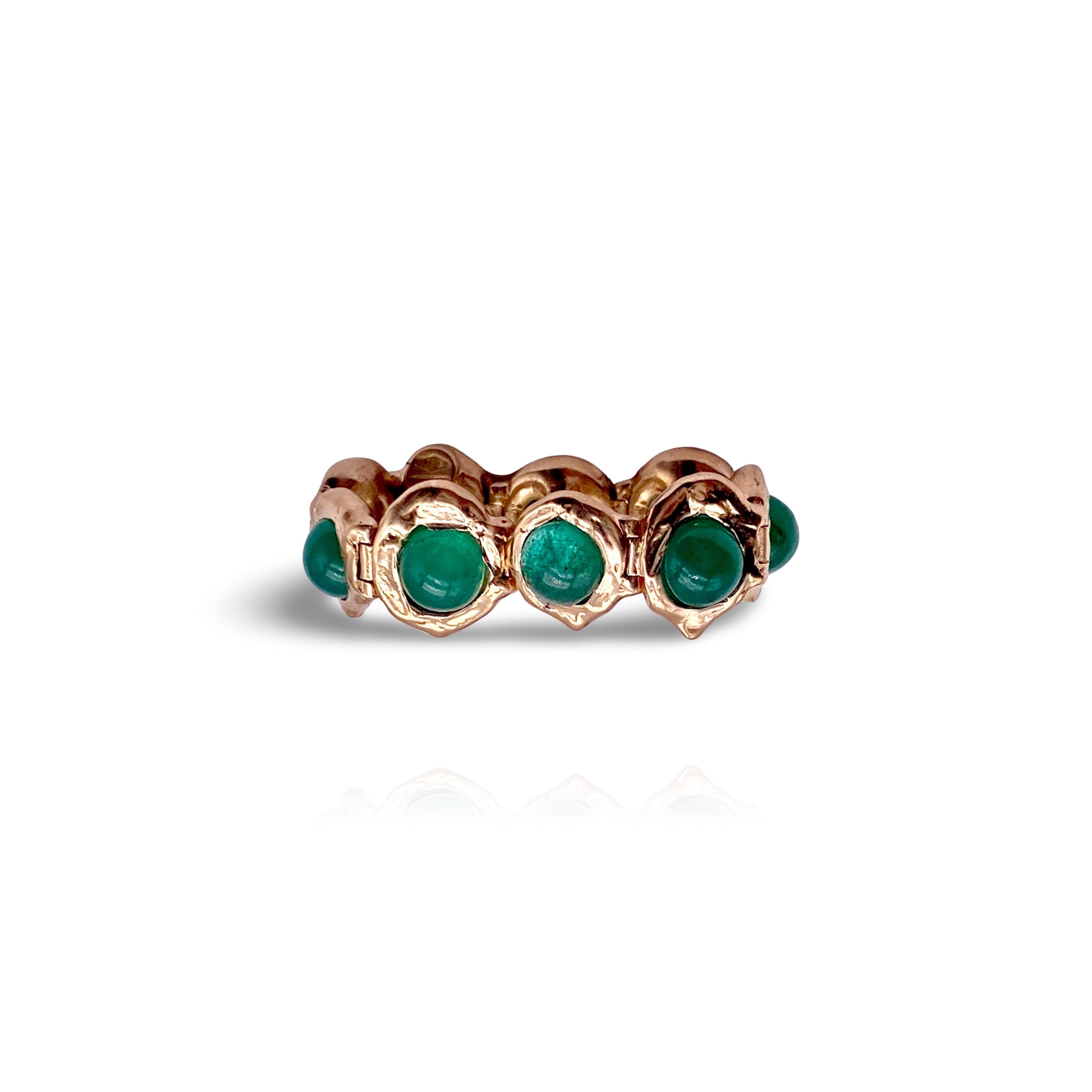 Emeralds 18k Gold Tennis Ring
