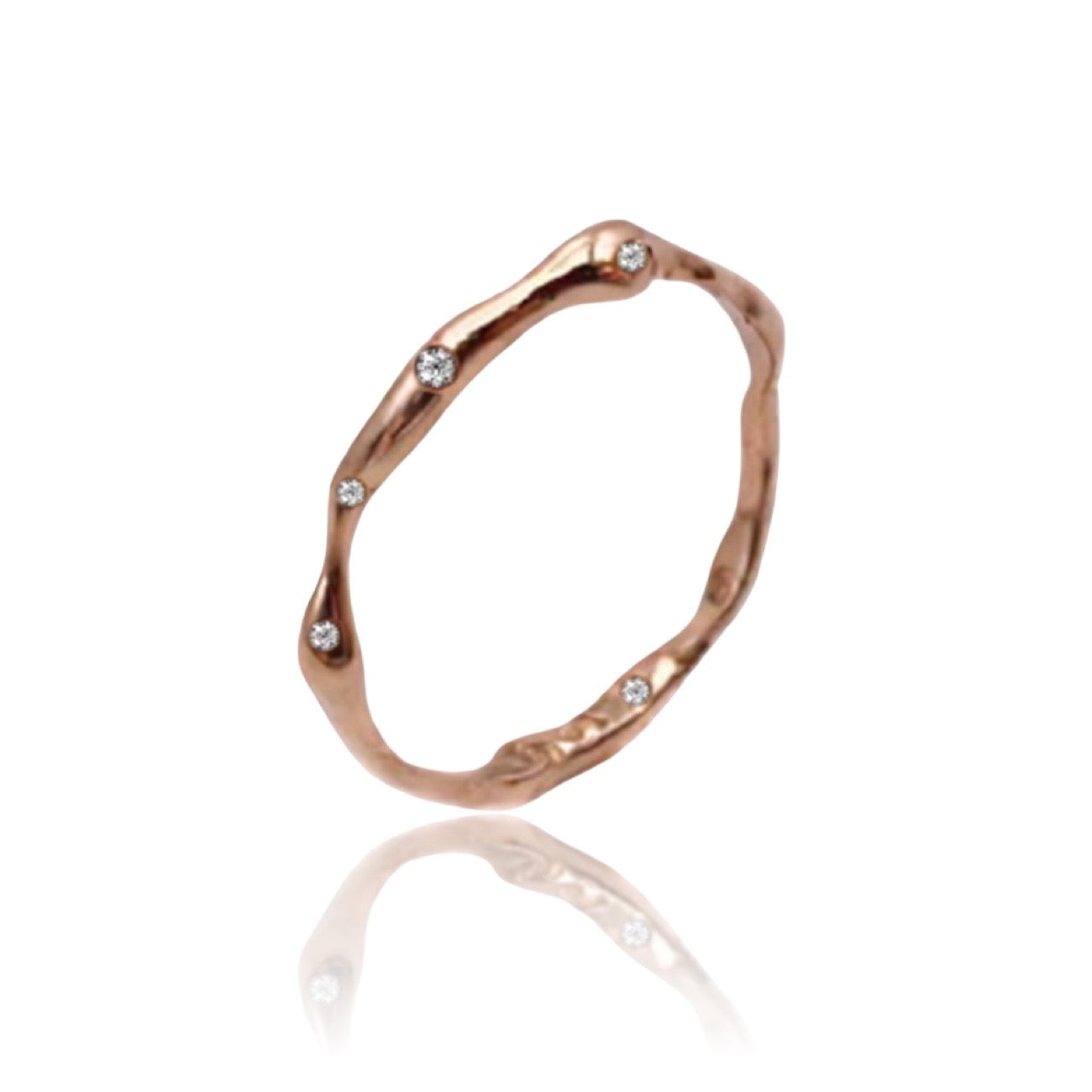 Microbo Ring with sporadic diamonds (ct.0,04)