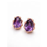 18kt Rose Gold Amethyst rose cut  Quercus Earrings