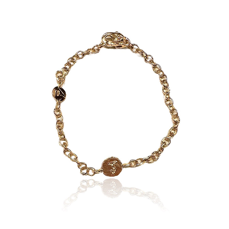 18kt Rose Gold Micro Micro Bracelet With Medal