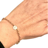 18kt Rose Gold micro micro bracelet with medal