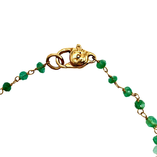 18kt Rose Gold Emerald Bracelet