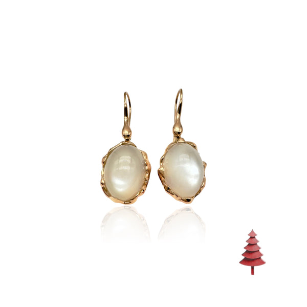 18kt Gold Quercus Earrings with Moonstone