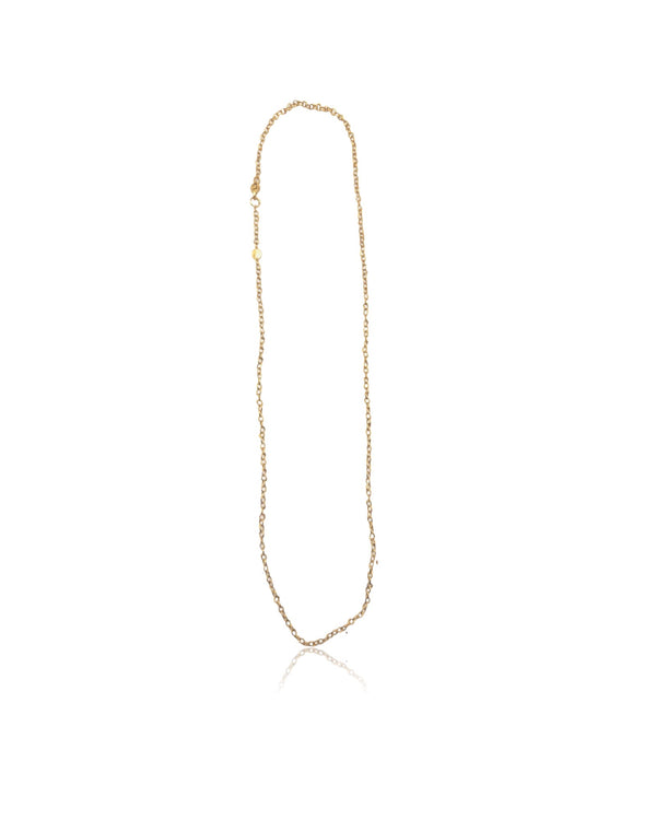 Sterling Silver Micro micro chain plated in yellow gold 70 cm lenght