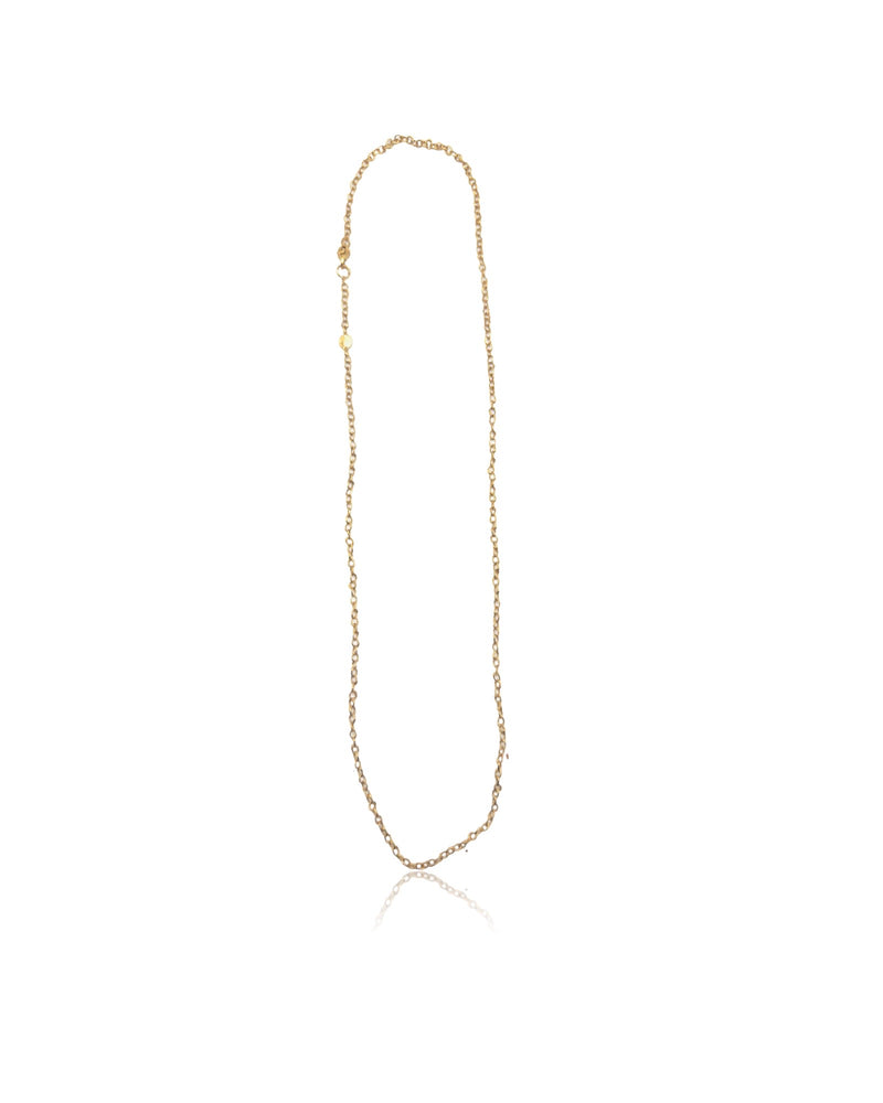 Sterling Silver Micro micro chain plated in yellow gold 70 cm lenght
