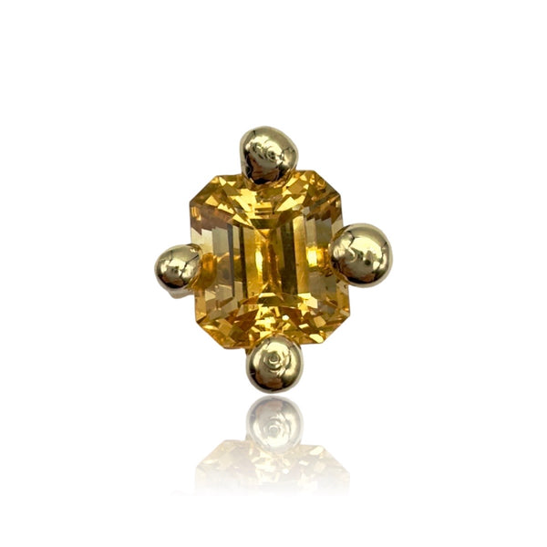 Castoncino Ring in 18k Yellow Gold with Citrine Quartz