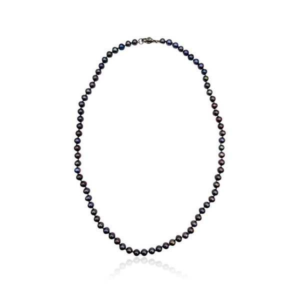 Black pearls necklace with black Gold clasp