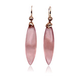 18kt rose gold earrings with  Rose Quartz and diamonds