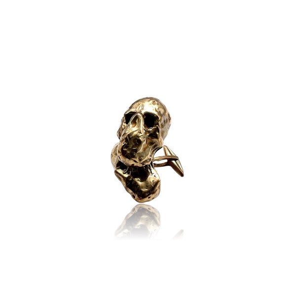 Silver brown skull cufflinks