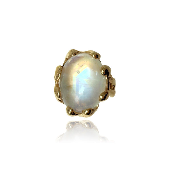 18kt Gold Quercus Rainbow Moonstone Ring