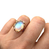 18kt Rose Gold MICRO Quercus Blu Moonstone Ring