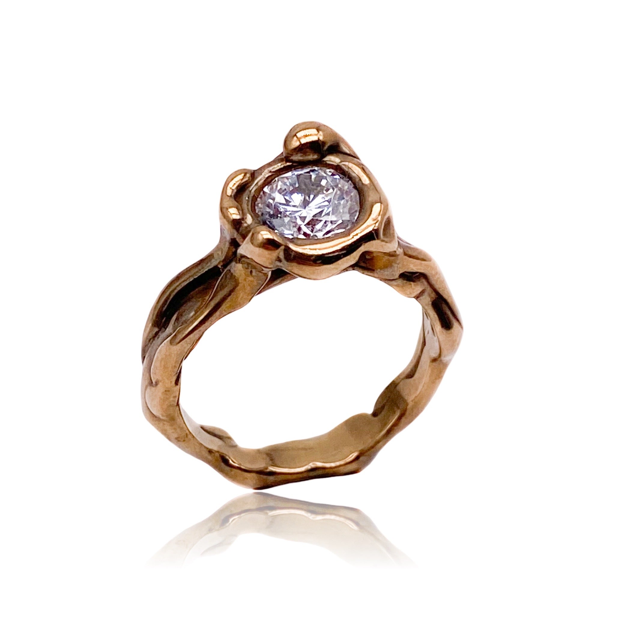 Gold Rooted Ring with Sapphire #1