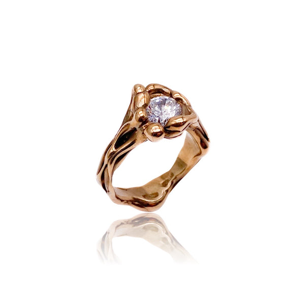 Gold Rooted Ring with Sapphire #2
