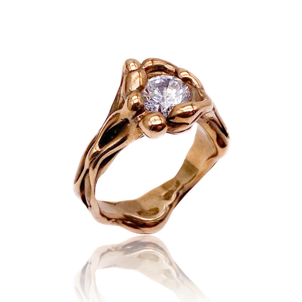 Gold Rooted Ring with Sapphire #2
