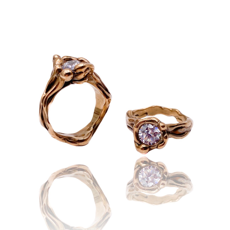 Gold Rooted Ring with Sapphire #2