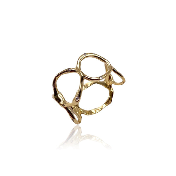 Reticolo Yellow Ring with sporadic Diamonds
