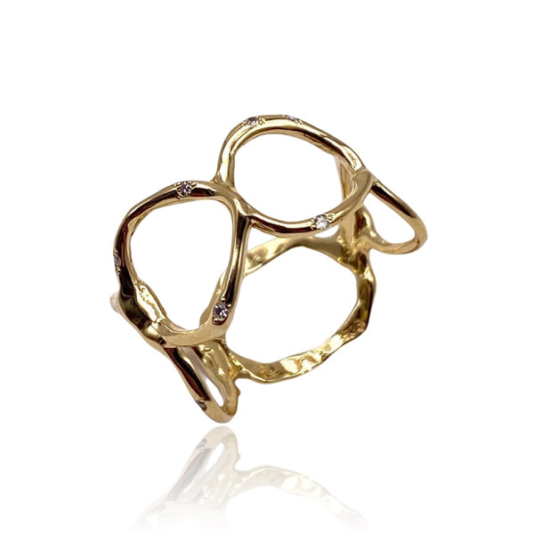 Reticolo Yellow Ring with sporadic Diamonds