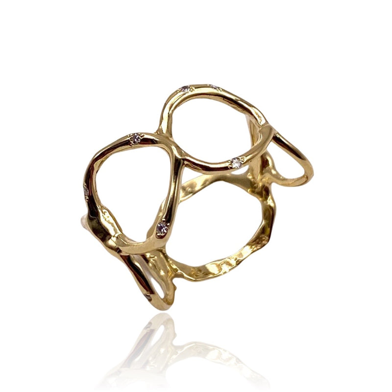 Reticolo Yellow Ring with sporadic Diamonds