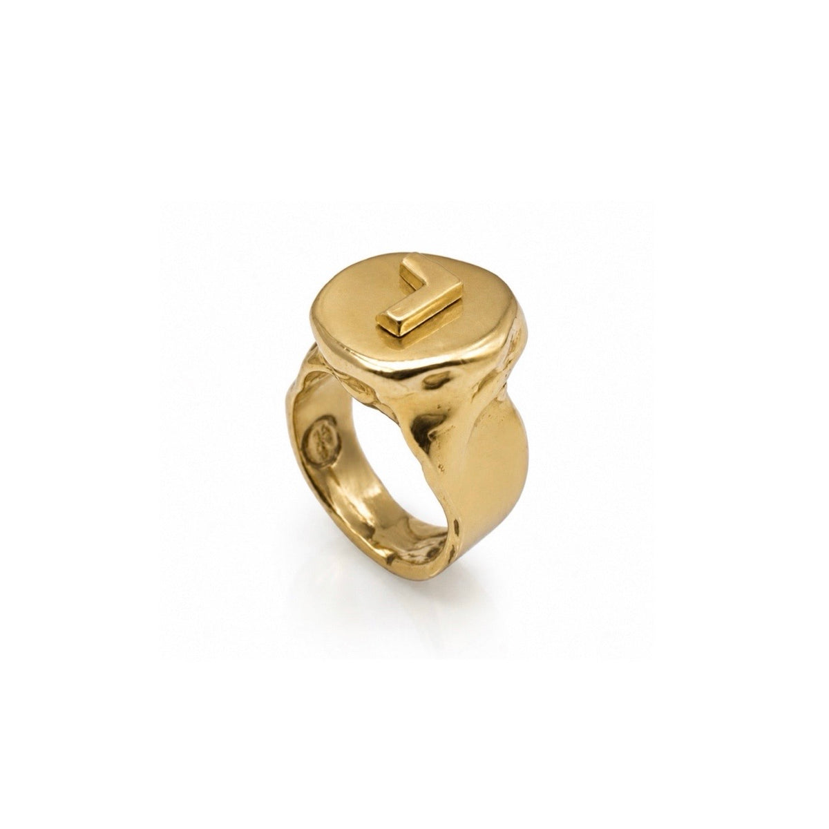 Yellow Gold Round Chevalier Ring