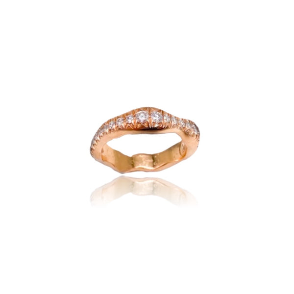 18kt Rose Gold Organic Fede and White Diamonds