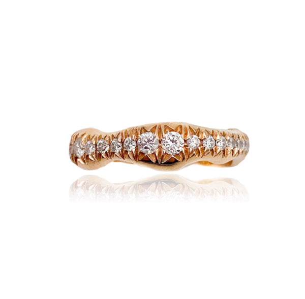 18kt Rose Gold Organic Fede and White Diamonds