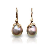 18 kt Rose Gold Big Freshwater Rose  pearls