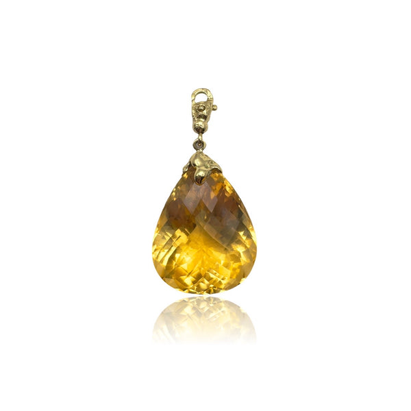 18 KT Yellow Gold Pendant with Citrine Quartz