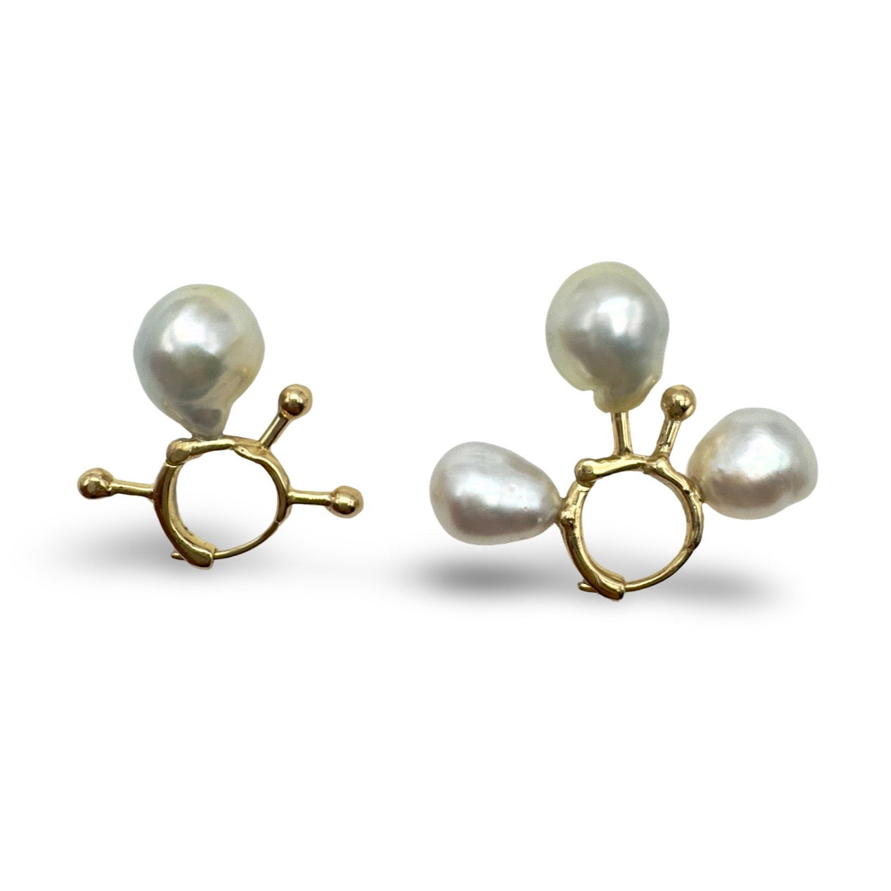 18kt Rose Gold Afro Earring with Pearls