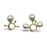 18kt Rose Gold Afro Earring with Pearls