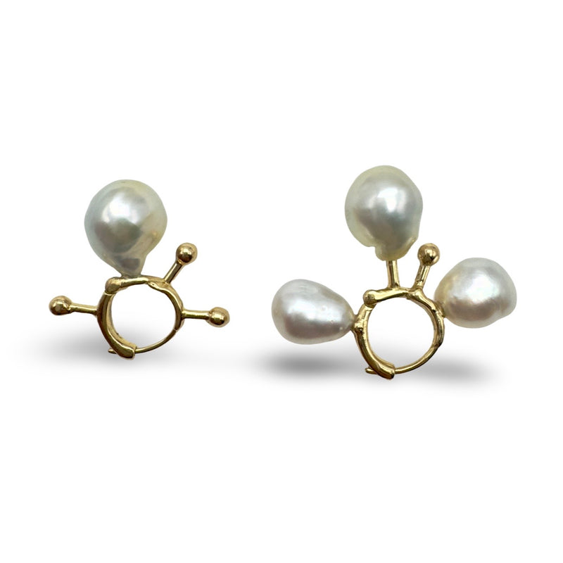 18kt Rose Gold Afro Earring with Pearls