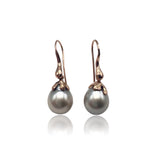 18kt Rose Gold Organic Earrings with Tahitian grey gold  pearls 11mm