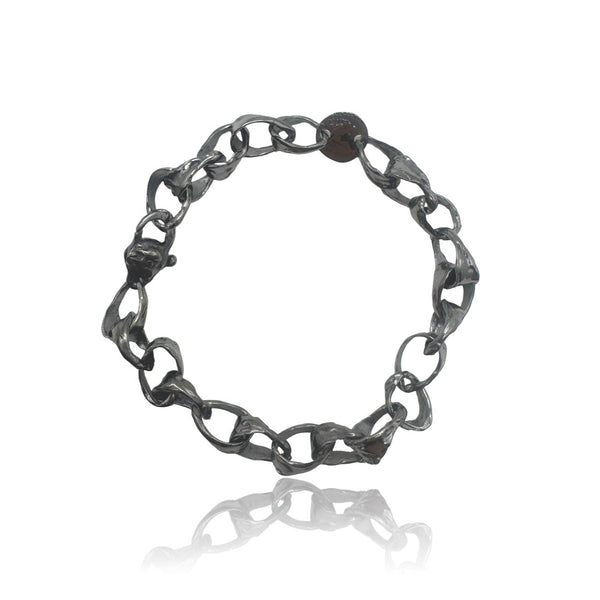 Sterling Silver BIG Medieval Bracelet Plated With Black Rhodium