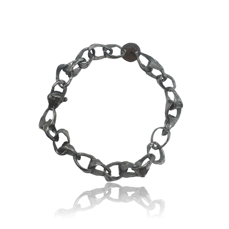 Sterling Silver BIG Medieval Bracelet Plated With Black Rhodium