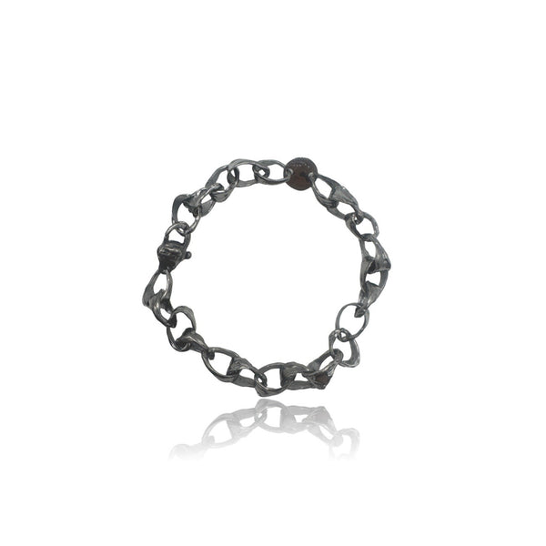 Sterling Silver BIG Medieval Bracelet Plated With Black Rhodium