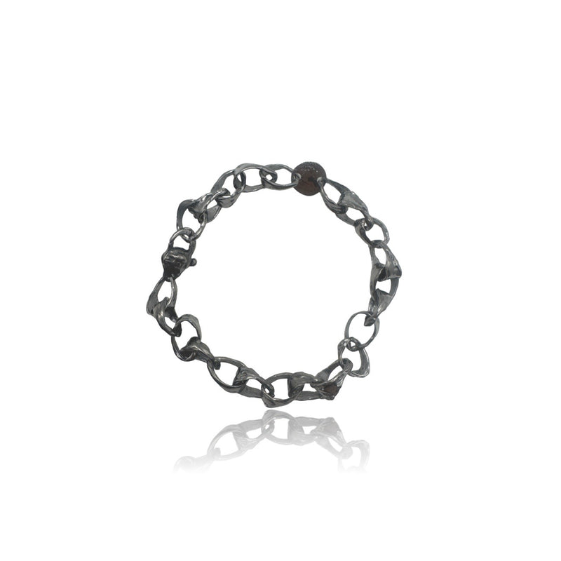 Sterling Silver BIG Medieval Bracelet Plated With Black Rhodium