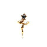 18kt Rose Gold Serpent Ring with Black Diamond Star