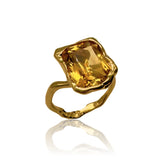 18kt yellow Gold Microbo Quartz Citrine Ring