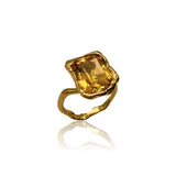 18kt yellow Gold Microbo Quartz Citrine Ring