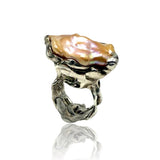 Sterling Silver Sea-creature Ring with Freshwater baroque Pearl