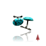 Silver and turquoise cufflinks