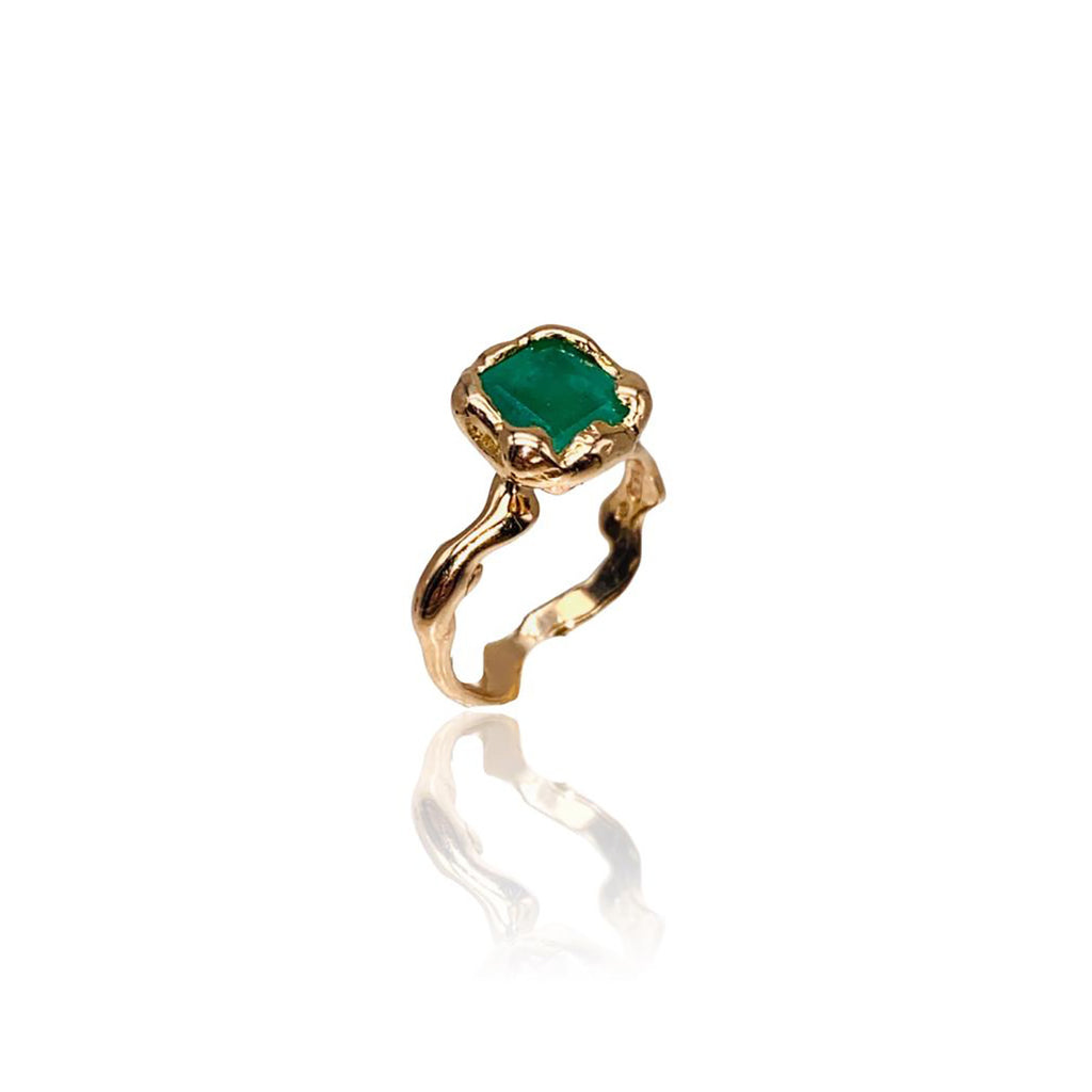 18k Gold Emerald Ring