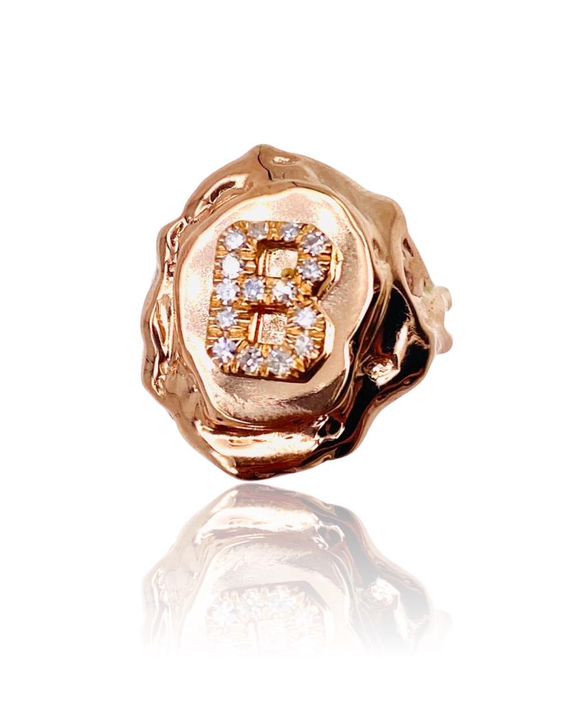 Yellow Gold Free Shape Chevalier Ring