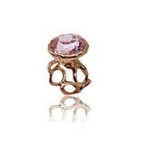 18kt Rose Gold Reticolo Ring with Morganite