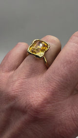 18kt yellow Gold Microbo Quartz Citrine Ring