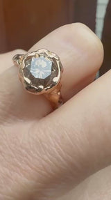 18 Kt Solitary Gold Ring with brown diamond