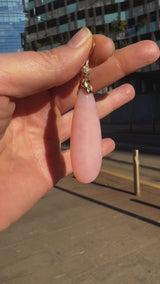 18 kt rose gold earrings with pink opal