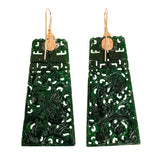 Green Jade and Diamonds Earrings